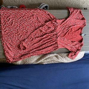 Pretty Little Thing. Redish Brown Skater Dress.